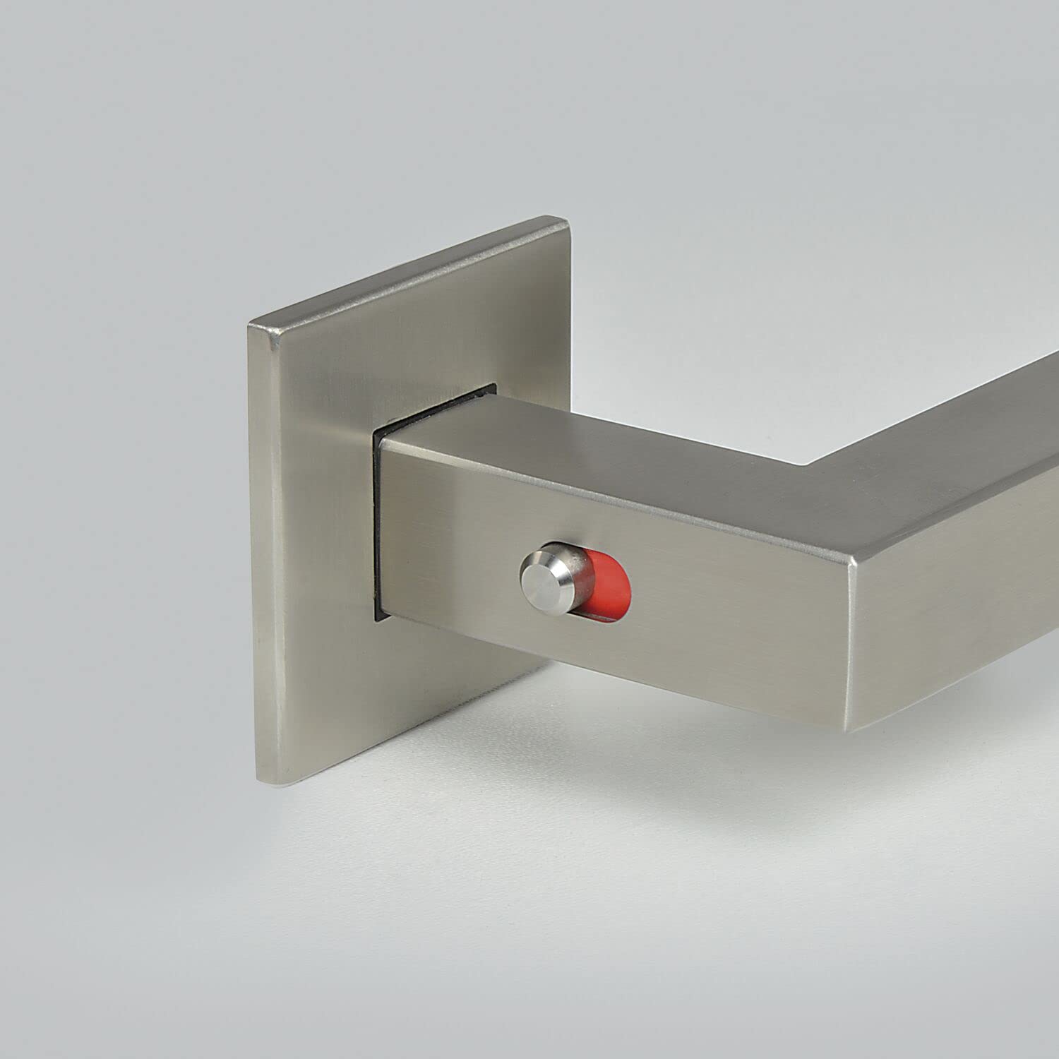 MARCHESI Square Door Handle Pair Lockable Door Thickness 50-57 mm Matte Stainless Steel, Black - Image 2
