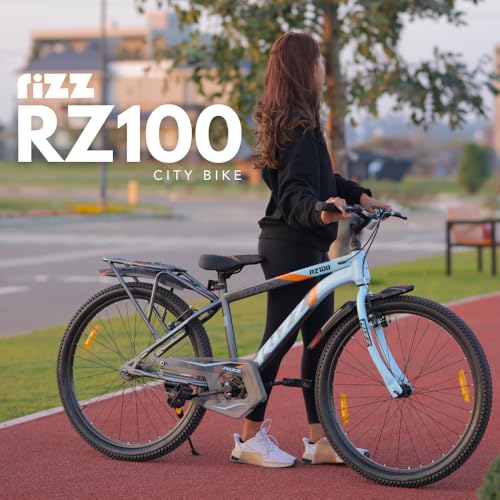 Image of Rizz RZ100 26T Bicycle | Steel Frame | Comfort Seat | Anti-Skid Tyres | Adjustable Handlebar | 10+ Years (Cyan)