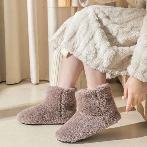 CLOUDEMO Boot Slippers for Women Indoor, Slipper Socks for Women, Cozy Warm Lined Non-Slip House Booties Slippers2