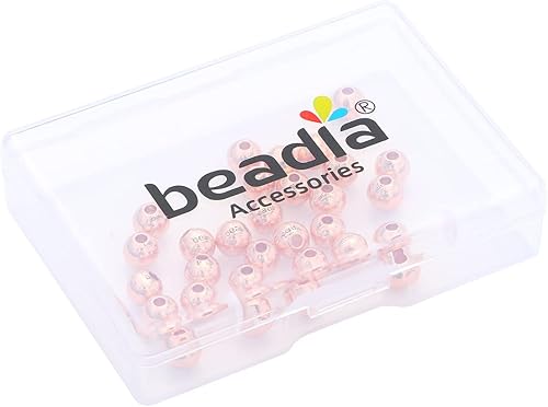 Miniatura 7 de Cuentas espaciadoras redondas chapadas en oro rosa de 0.236 in, 30 unidades para hacer joyas, no se deslustran