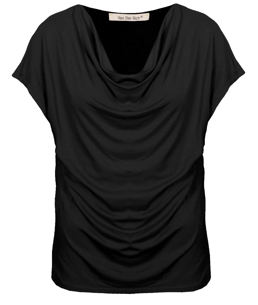 Van Der Rich ® - T-Shirt Bluse mit Wasserfallkragen - Damen