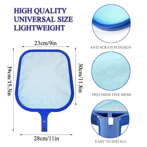 Epesl 183cm Pool Kescher Netz - Schwimmbad Blätter Reinigungsnetz Mesh Net Poolreinigung - 4 Abnehmbare Interface Aluminium Pole Reiniger Laubkescher Skimmer für Aquarium/Brunnen/Whirlpool/Teiche – Bild 3
