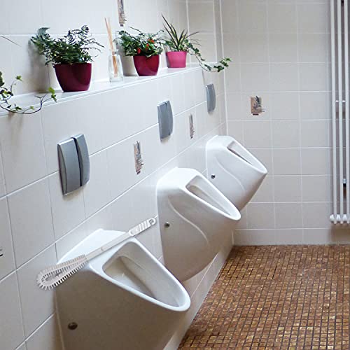 Lead Home 2er Set biegsame Urinalbürste zur Urinalreinigung, WC Reinigung, schmale Klobürste mit Nylonborsten in Weiß – Made in Germany