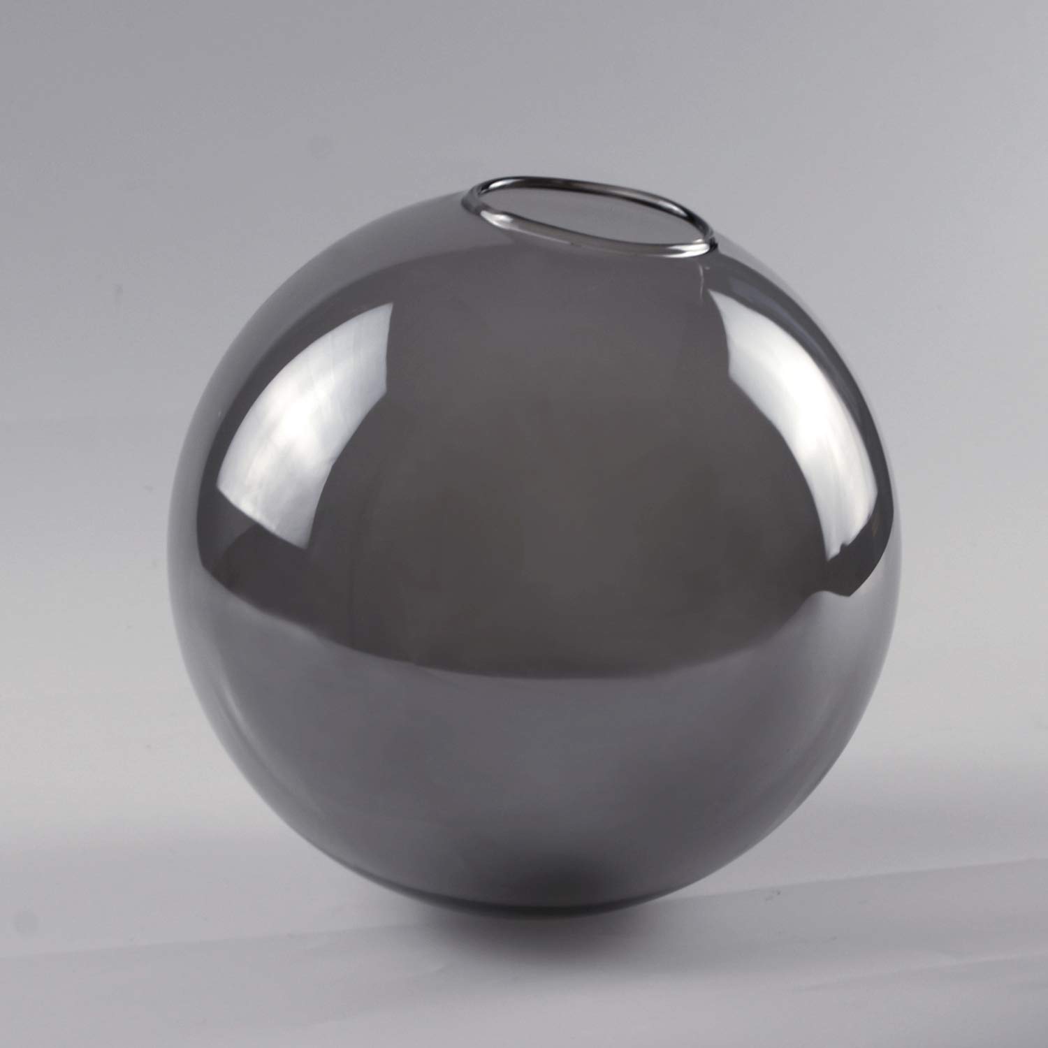 Sfera Decorativa In Vetro Colore Grigio Fumé – Oggetto D'arredo Moderno, Elegante E Minimal