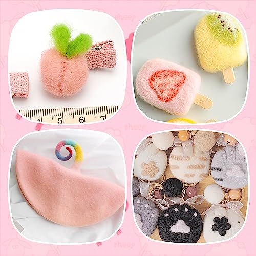 Image of Wool Roving 7.02oz Colored Natural Needle Felting Wool Bulk for Spinning, Arm Knitting Blanket, Wet Felting, handcrafts, Yarn Roving for DIY Craft Materials(Marshmallow Ombre)