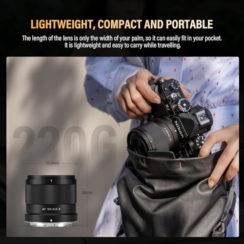 VILTROX 50mm F2.0 for Nikon Camera Lenses AF 50 mm F2 Z-Mount Shot Large Aperture STM Prime Lens for Z5 Z50 Z50II Z6 Z6II Z7 Z7II ZFC Z30 Z9 Z8 ZF Z6III