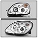 ACANII - For [Halogen Model] 1998-2004 Mercedes Benz R170 SLK230 SLK320 LED Halo Chrome Projector Headlights Headlamps