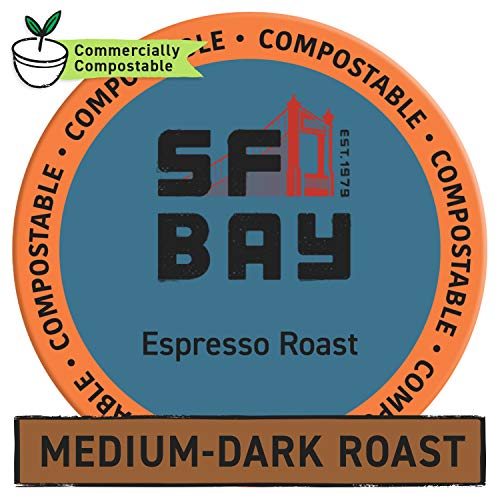 SF Bay Coffee Espresso Roast 120 Ct Dark Roast Compostable Coffee Pods, K Cup Compatible including K - //coolthings.us