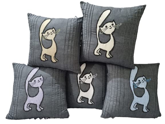 aar Nation cat Patch Work Cushion Cover