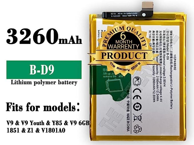 Image of Original B-D9 Battery for Vivo V9 / V9 Youth / Y85 / V9 6GB /1851 / Z1 / VI801A0 / 1723 Battery with 6 Month Warranty**** (W00000130)