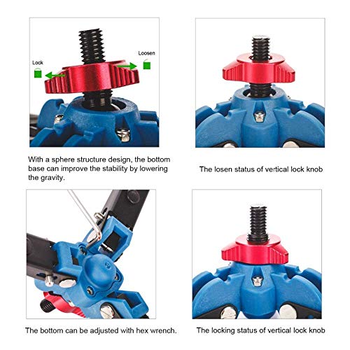 Image of VTS Portable Universal Mini Three Feet Support Tripod Stand Base Monopod Stand for Monopod Ball Head with 3 /8 inch Screw to 1 /4 inch Stud Converter