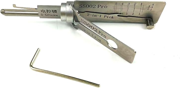 SS002 2-in-1 Tools Lock Picking for S-Groove Door Lock,Pro 2 in 1 Decoder and Pick Tools