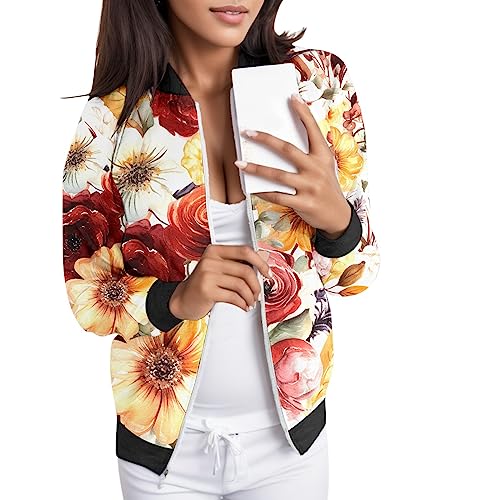 Fannyfuny Collage Jacke Damen Damen Herbst/Frühling dünne Jacke...
