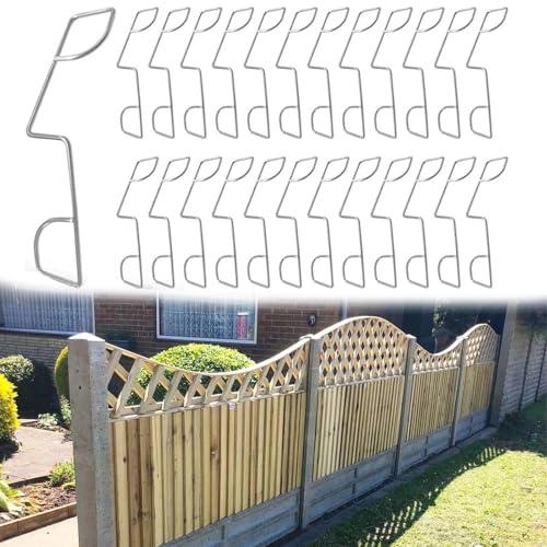 25 Pcs Fence Panel Grips Clips Stop Rattling Durable Stainless Steel Grips for 6 Fences 25 Pcs for 12 Fences Garden Wind Protector Wedges to Stop Bangin and Rattling
