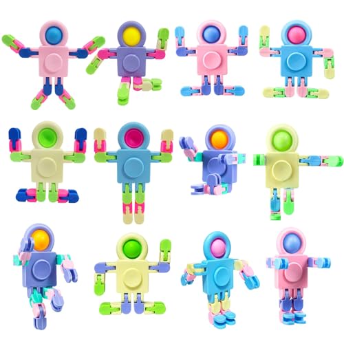 Fidget Toys, 12Pcs Transformable Robot Finger Toy Detachable Chain Fidget Spinner Sensory Toys Party Bag Fillers for Kids Adult Gift Fidget Toys, 12Pcs Transformable Robot Finger Toy Detachable Chain Fidget Spinner Sensory Toys Party Bag Fillers for Kids Adult Gift