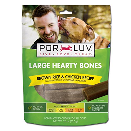 Pur Luv Healthy Support 26-Ounce Hearty Chew Bones, Large