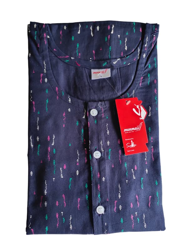 Image of MENMAII Women's [L-4XL] Full Open /Front Buttoned [a Kind of Adaptive Clothing] Multipurpose Nighty for Maternity /Pregnancy /Elderly /Patient /Feeding /Hospital Purpose Nighty Calf Length