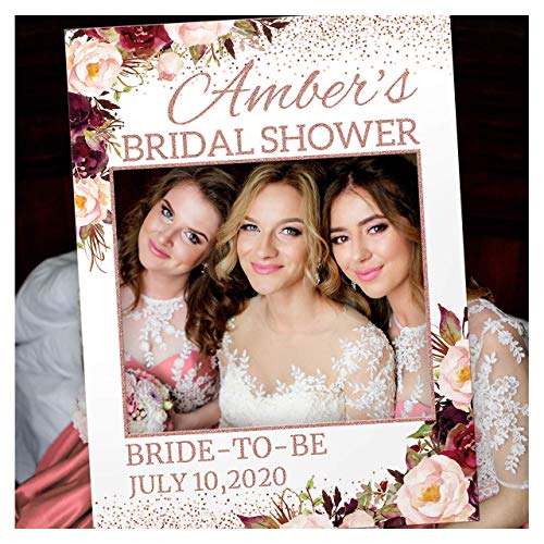 Rose Gold Bridal Shower Photo Booth Frame - Custom Bridal Shower Frame Photo Booth - Personalized Bridal Shower Photo Booth Sign