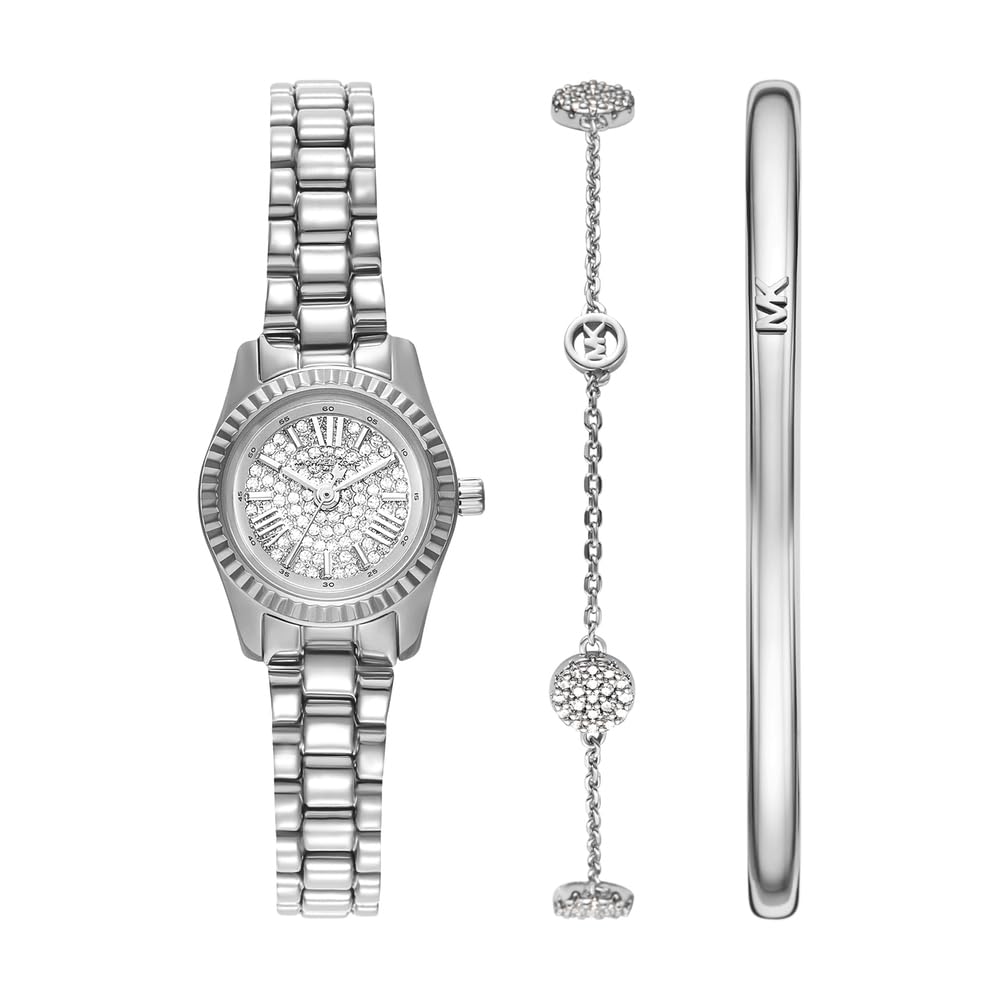 Michael Kors Lexington Damenuhr, 19mm Quarz-Dreizeigerwerk mit Edelstahl- oder Lederarmband