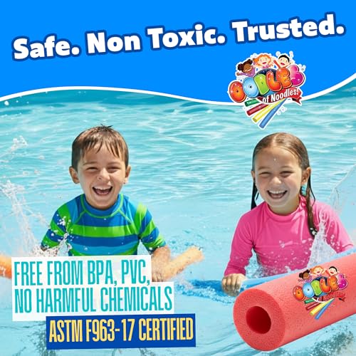 Image of Oodles of Noodles Deluxe Rainbow Swimming Pool Noodles Foam- Pack of 50 - Approx. 48 inch x 2.5 inch Multi-Purpose Foam Tubes, Pool Floats for Water Fun, Exercise, Crafts, Padding, Insulation & More