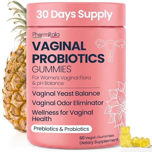Image of Pharmlitalia Vaginal Probiotics Gummies | ph Balance for Women | Prebiotics and Probiotics for Women | Pineapple Gummies for Women for ph Balance and Vaginal Health | Vaginal Odor Control 60 Gummies