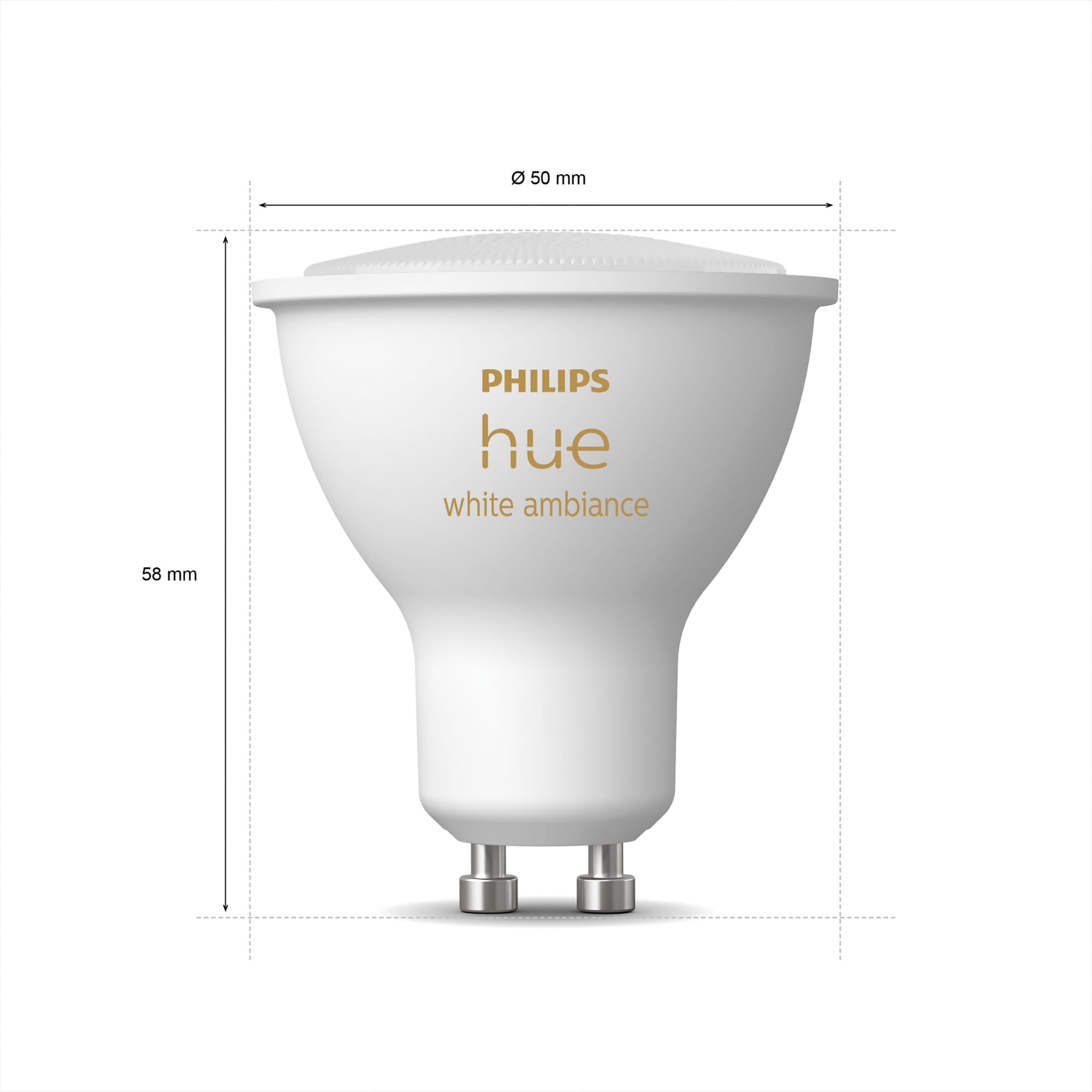Philips Hue Conjunto Pack - GU10-4 Bombillas LED para focos - Luz blanca cálida a fría - Hue White Ambiance