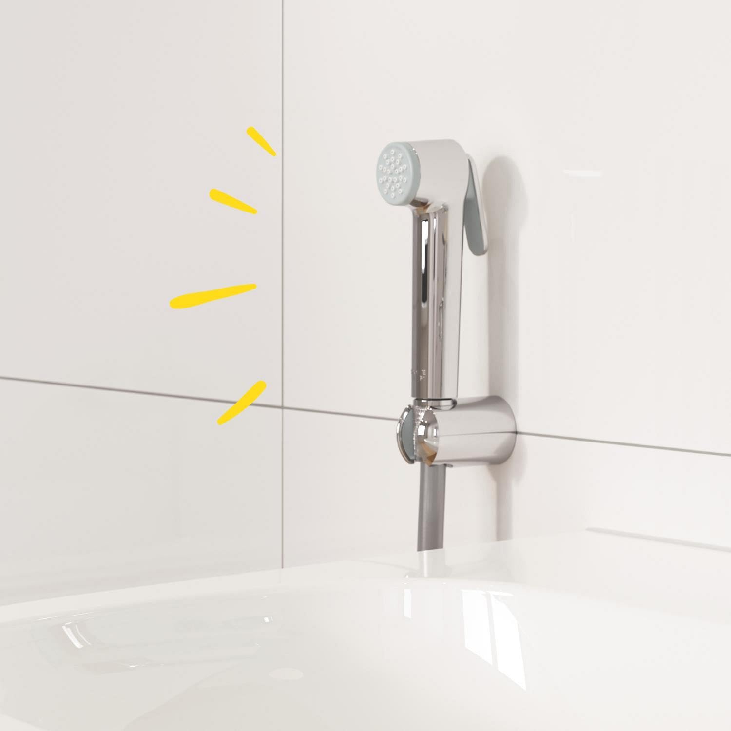 GROHE Vitalio, Bidet-Handbrause für das WC (Dusckopf mit 1 Strahlart, mit Druckknopf, langlebige Oberfläche, leicht zu reinigen), chrom, 26351000