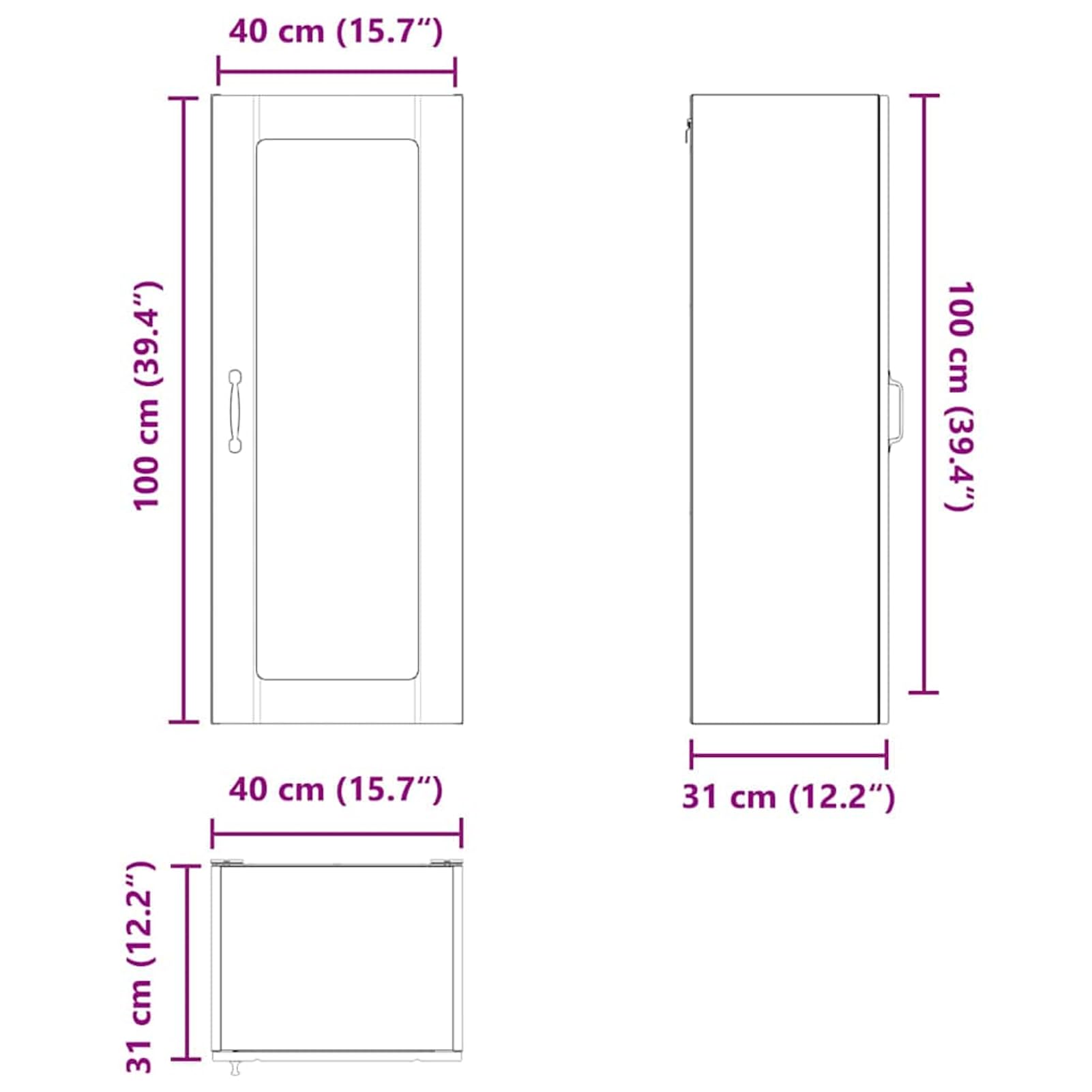 ATOMSTACK MAKER Mobile da cucina 40 x 31 x 100 cm, finitura Sonoma grigia, armadio da parete in legno con ante scorrevoli, moderno, salvaspazio e portata fino a 60 kg, per interni