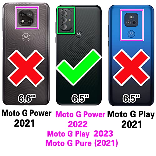 Furiet Wallet Case for Motorola Moto G Power 2022/MotoG Play 2023/G Pure 2021 with Wrist Strap and Shoulder Straps 7+ Card Slots RFID Blocking Phone Cover for XT2165DL XT2163DL XT2165-5 XT2271-5 White