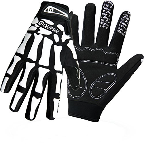 QEPAE Breathable Auto Racing Gloves Anti-Slip Full Finger Gloves for Biking Running Sporting