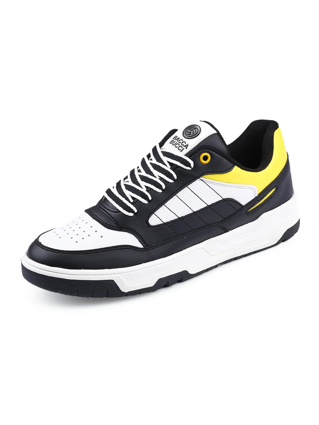 Bacca Bucci Downtown Dynamo Low-Top Sneakers: A Symphony of Style with Flat Outsole and Vibrant Color Blocking (Black, 10) (B0D8WGC1QM) Amazon Price History, Amazon Price Tracker