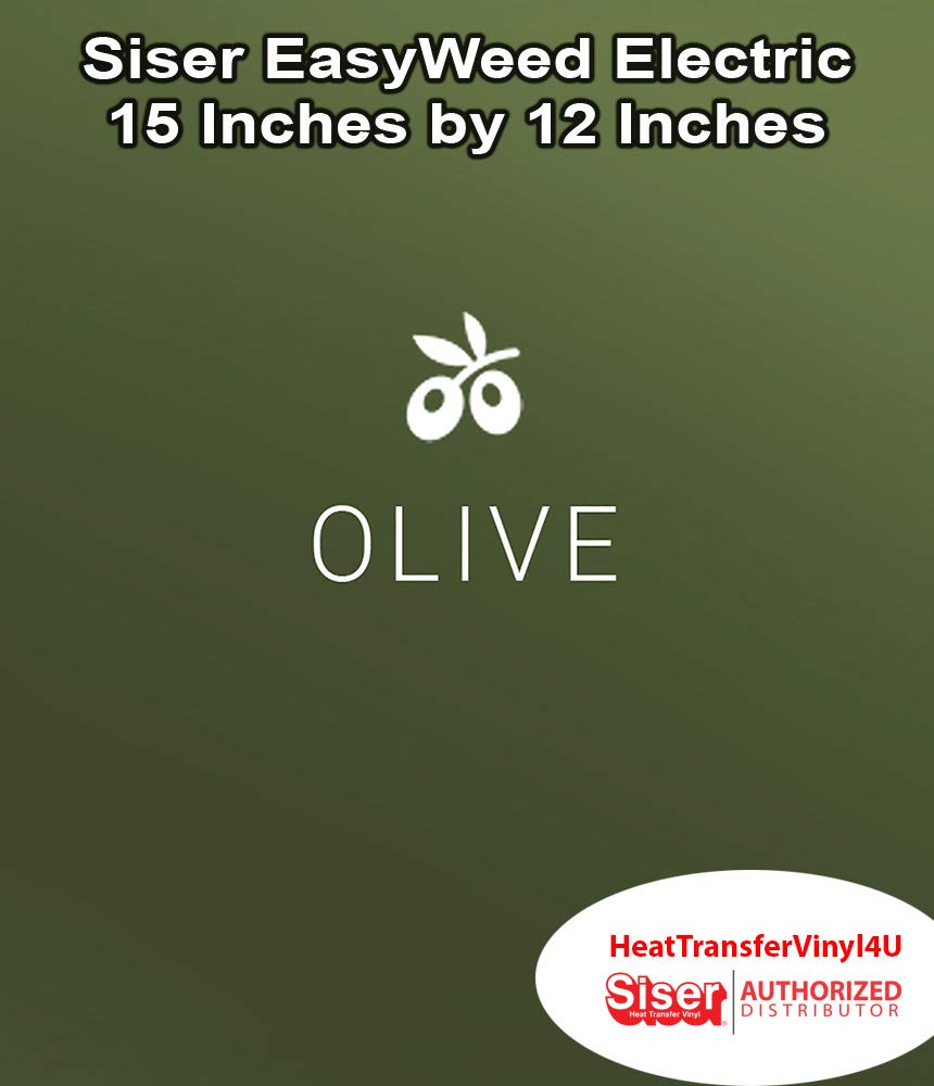 Siser EasyWeed Electric Iron on Heat Transfer Vinyl - 15 Inches by 12 Inches (Olive)