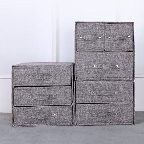 YINGGG Stoff Aufbewahrungsbox Aufbewahrungsbehälter mit Griff Schublade Organizer mit Deckel Faltbare Box Behälter für Socken, Unterwäsche, BHs, Krawatten, Schals