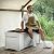 YITAHOME 120 Gallon Large Outdoor Storage Deck Box with Cushion, Waterproof Cushion Storage Bench with Lockable Lid for Patio, Pool Supplies, Garden Tools, Resin, White