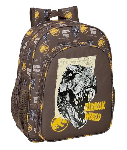 Safta JURASSIC WORLD - Mochila Escolar Niño, Mochila Infantil, Adaptable a Carro, Ideal para Niños en Edad Escolar, Cómoda y Versátil, Calidad y Resistencia, 32x12x38 cm