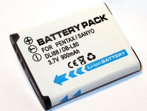 Maxsima - Pentax D-LI88 & Sanyo DB-L80 compatible battery 900mAh for Pentax Optio P70, P80, H90, WS80, Sanyo DMX-CG10 VPC-CG10, VPC-CG10BK, VPC-CG10GX, VPC-CG10P, VPC-CG100BK, VPC-X1200, Other compatible numbers : DB L80, DBL80, DB L80AU, DB L80EX, DBL80AU, DBL80EX..