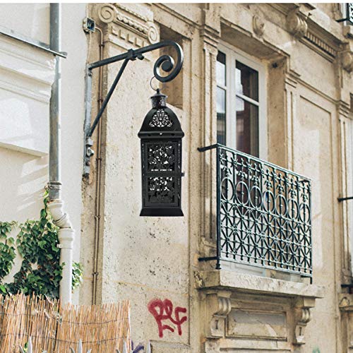 Mobestech Lanterna Decorativa de Ferro Retro Lanterna de Vela PortÃ¡til Luz Do Vento Suporte de Vela