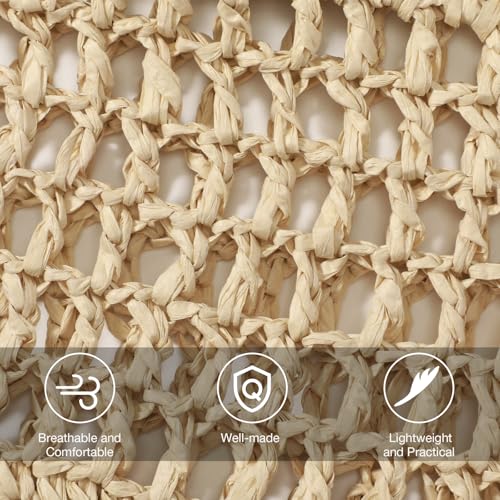 Image of Pleneal Beach Bags for Women - Women Beach Tote Bag, Summer Mesh Hollow Straw Tote Bag for Holiday Market