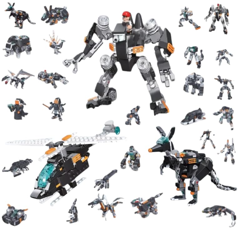 33-in-1 Magic Building Blocks Set | 256+ Pieces | Creative Construction Toy for Kids | Includes Instruction Manual | DIY Brick Robot, Jet, Legendary Creatures Models for Boys & Girls Ages 6+