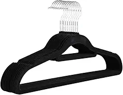 Kit 20 Cabide Veludo Preto Premium Adulto Camisa Calça Roupa