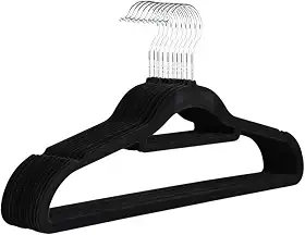 Kit 20 Cabide Veludo Preto Premium Adulto Camisa Calça Roupa