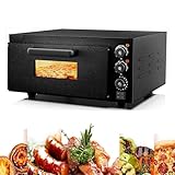 Pizzaofen, Edelstahl, 1800 W, 11–20 l Fassungsvermögen, Temperaturbereich 50–350 °C, Timing bis zu 120 Minuten, gleichmäßige Heizung, Überhitzungsschutz
