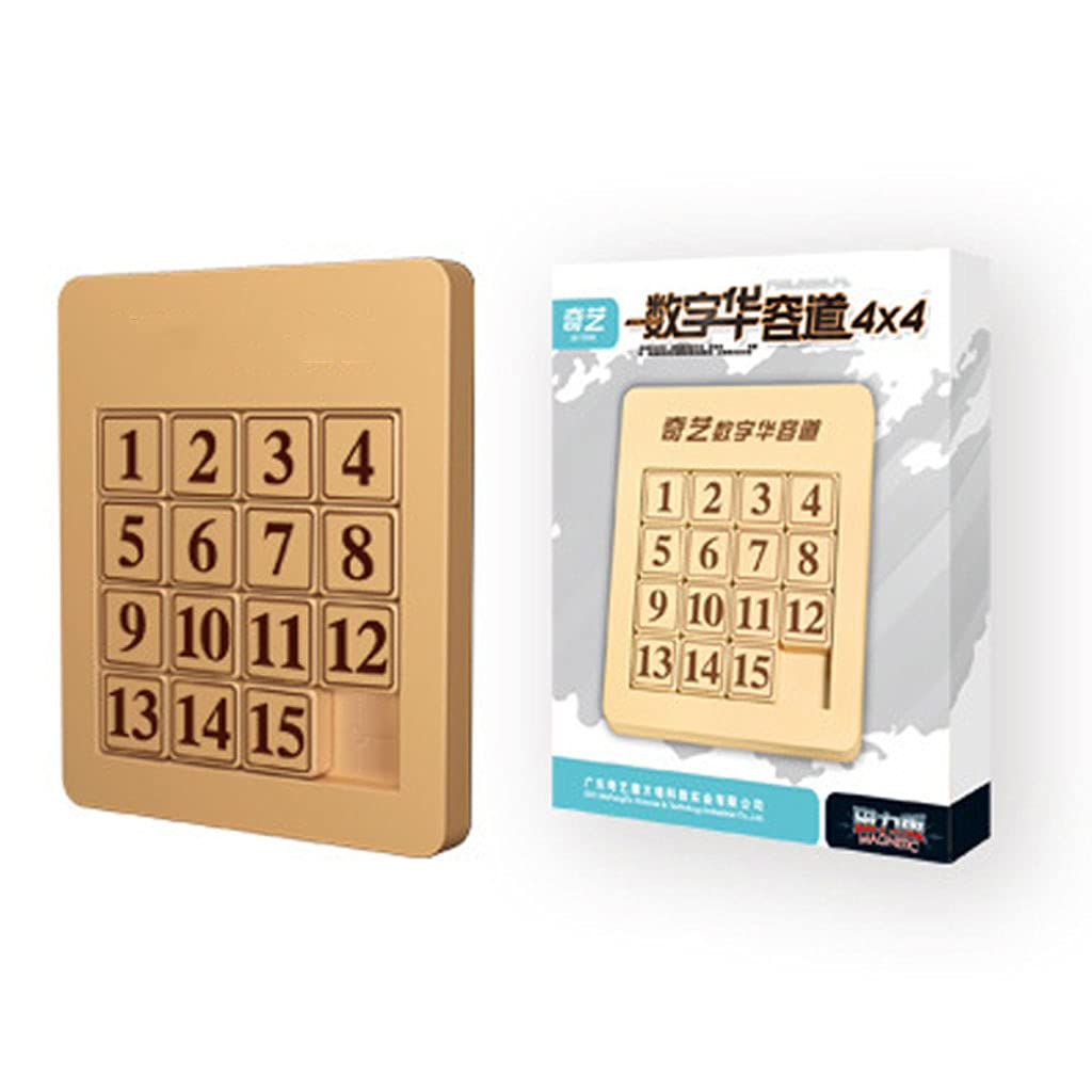 BlingGlow Klotski Number Puzzle Brain Teaser Puzzle Brain Developmental Jigsaw Education Science Kits Toy Magnetic Slide Tangram,Puzzles Portable,Wood