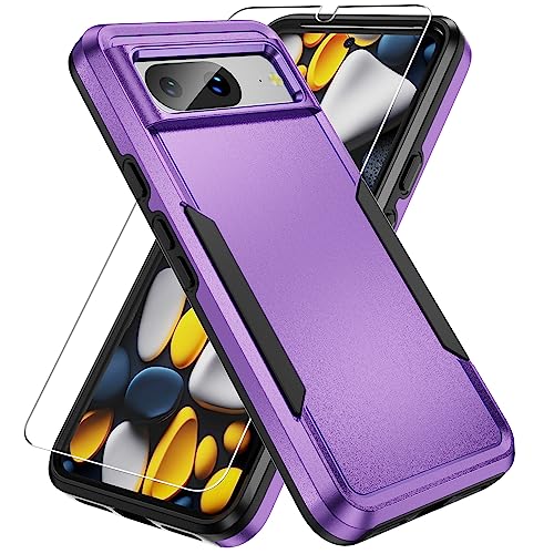 Coque Pixel 8 violette avec protection d'écran antichoc