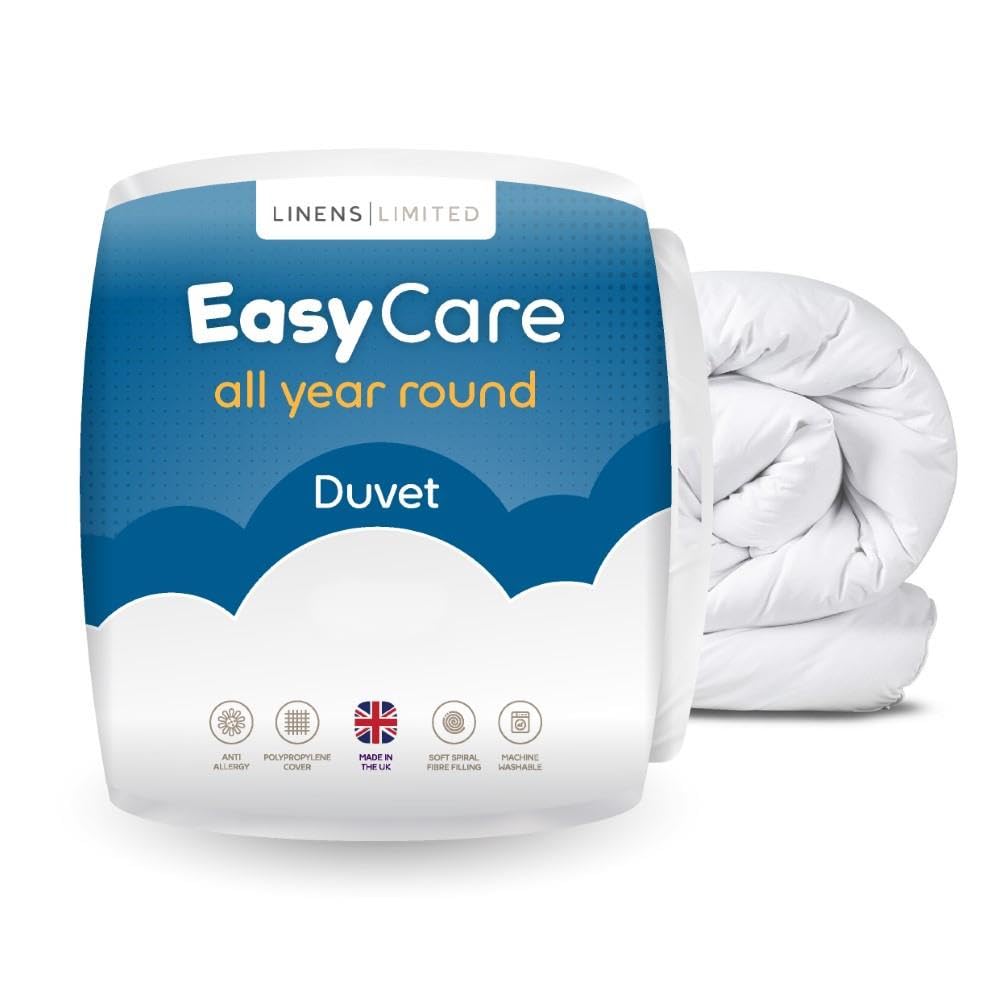 Linens Limited Double Duvet 16.5 Tog, Made in the UK, Easy Care, Extra Warm Quilt for Winter, Soft and Comfy, Polypropylene Hollowfibre, Machine Washable (White)