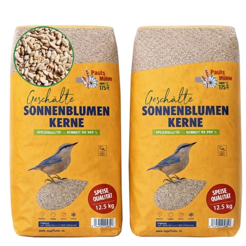 Paul´s Mühle Sonnenblumenkerne geschält für Vögel 25 kg (2 x 12,5 kg) Neue Ernte 2025