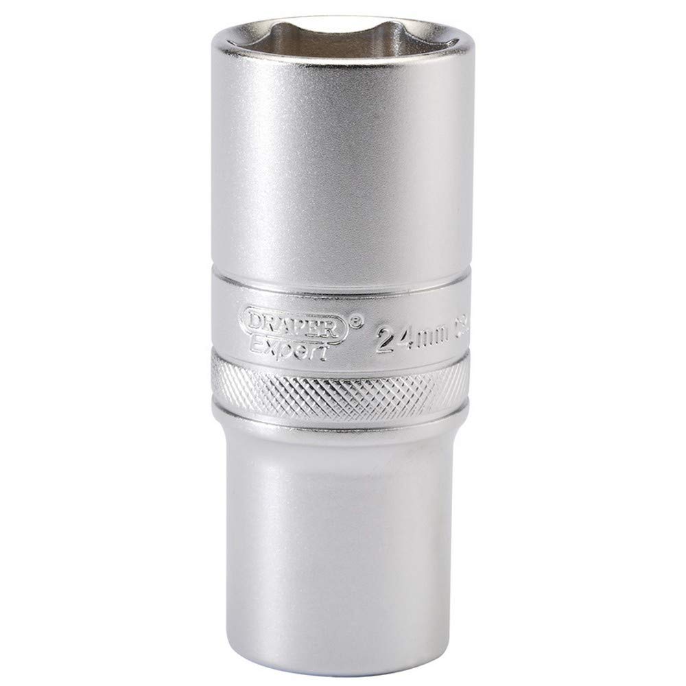 Draper 1/2" Drive Satin Finish Deep Hexagon Socket Metric 1/2" 24mm