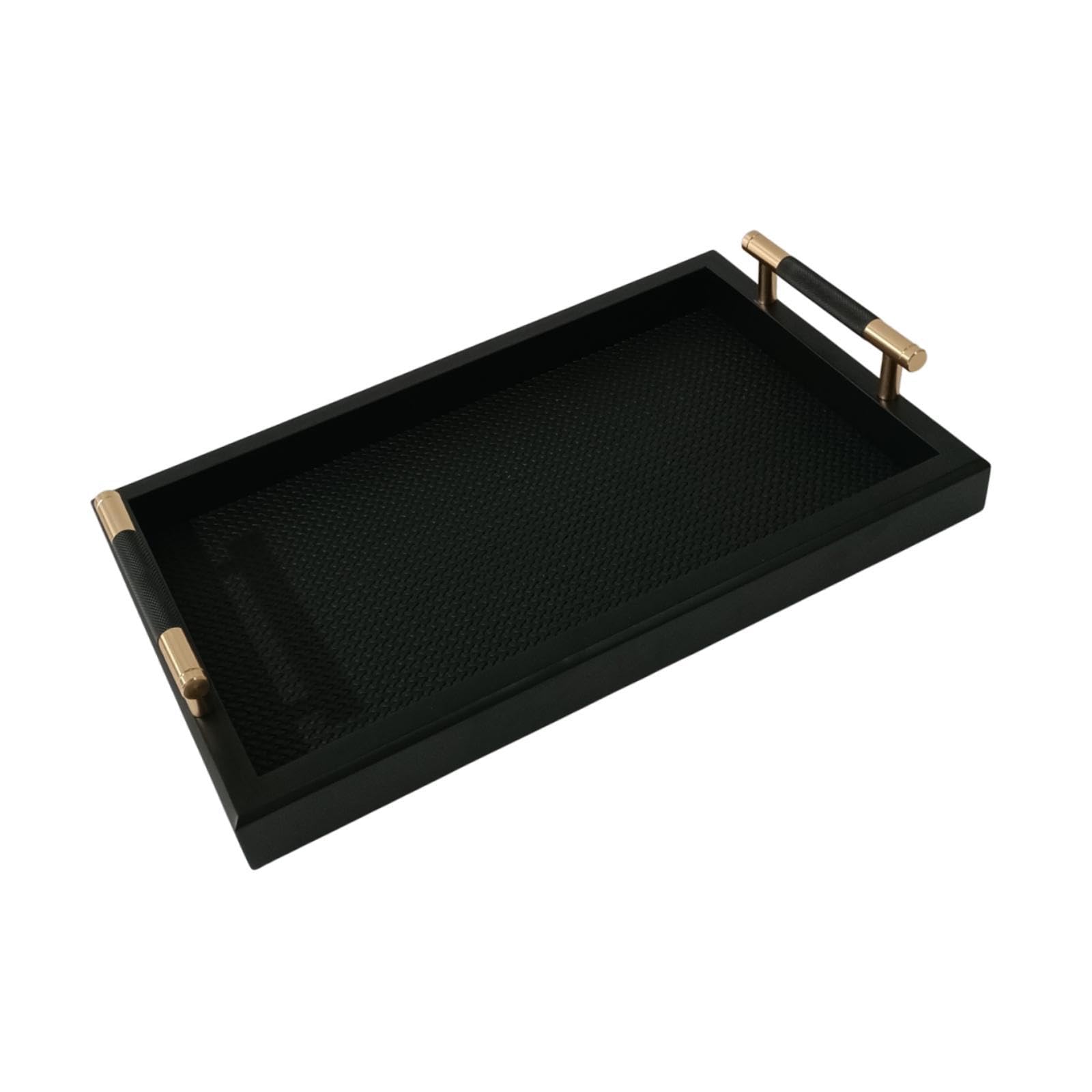 Bandeja Organizadora de Cosméticos, Bandeja de Servicio para El Baño, Bandeja Decorativa para El Dormitorio, Negro, Individual