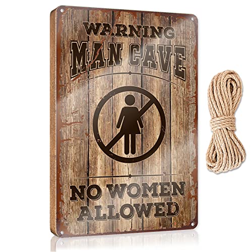 Abipuir Hello Sign For Front Door Warning Man Cave No Women Allowed Sign nMOؐv[N Eh EFJTC (TCY:23X35CM)