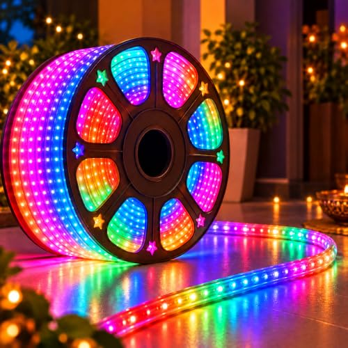 Image of Desidiya 5 Metre Multicolour LED Rope Light for Diwali Decoration, Flexible Bendable Pipe Light for Home, Balcony, Gate, Terrace & Ceiling Cove, Plug-in Decorative Lights for Christmas & Wedding